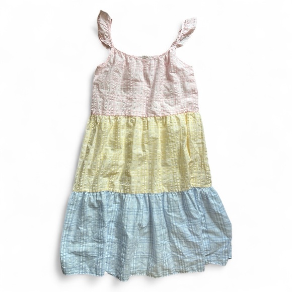 By The River Colorful Tiered Midi Dress Size Small